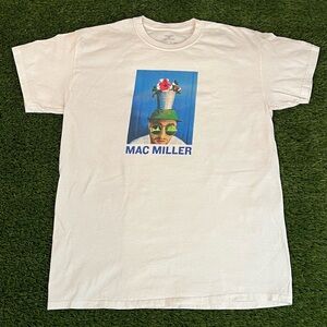 Mac Miller Pot Head T-Shirt Mens M White Flower Pot on Head Rap Hip Hop Music